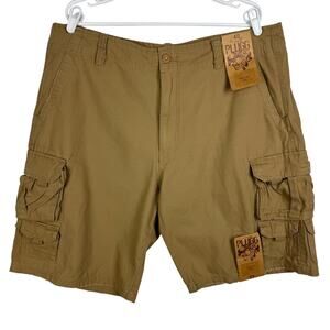 Men's Plugg‎ Brown Cargo Pockets Khaki Utility Workwear Carpenter Shorts sz 40